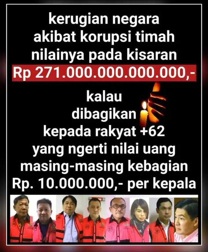 #Critane
1 Triliun= 1000 Milyar
Kalau kita nabung 1 milyar hari
Kita baru bisa ngumpulin 271
Triliun dalam waktu 271.000
Hari, alias 742 tahun.