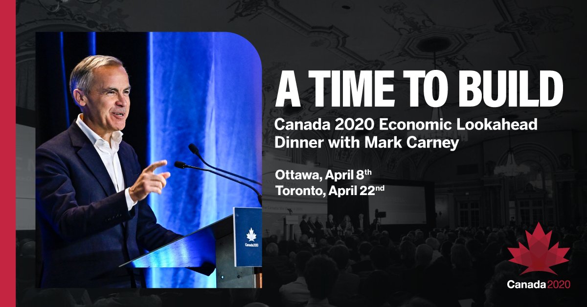 How can Canada own up to the big challenges and opportunities of the immense transformations sweeping the world? Join our Economic Lookahead Dinner with @MarkJCarney: 📍Ottawa, April 8 ➡️ canada2020.ca/events/a-time-… 📍Toronto, April 22 ➡️ canada2020.ca/events/a-time-…