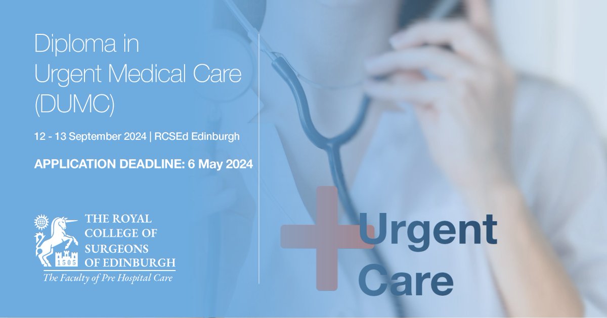 Secure your spot for the Diploma in Urgent Medical Care (DUMC) examination by @FPHCEd. Recognising the vital role in Urgent Care, this exam is tailored for doctors, nurses, and paramedics.

Apply by 06 May 2024: tinyurl.com/3t2hjhvt #DUMC2024 #HealthcarePros #UrgentCare