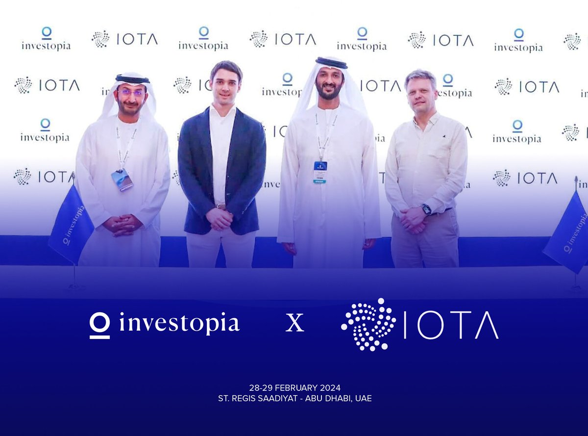 investopia_ae's tweet image. We are excited to announce the unveiling of a new investment fund valued at $10 million by the @IOTA Ecosystem DLT Foundation during #Investopia2024, a milestone which was attended by H.E. Abdullah Bin Touq, Minister of Economy and Chairman of Investopia.  #MoU