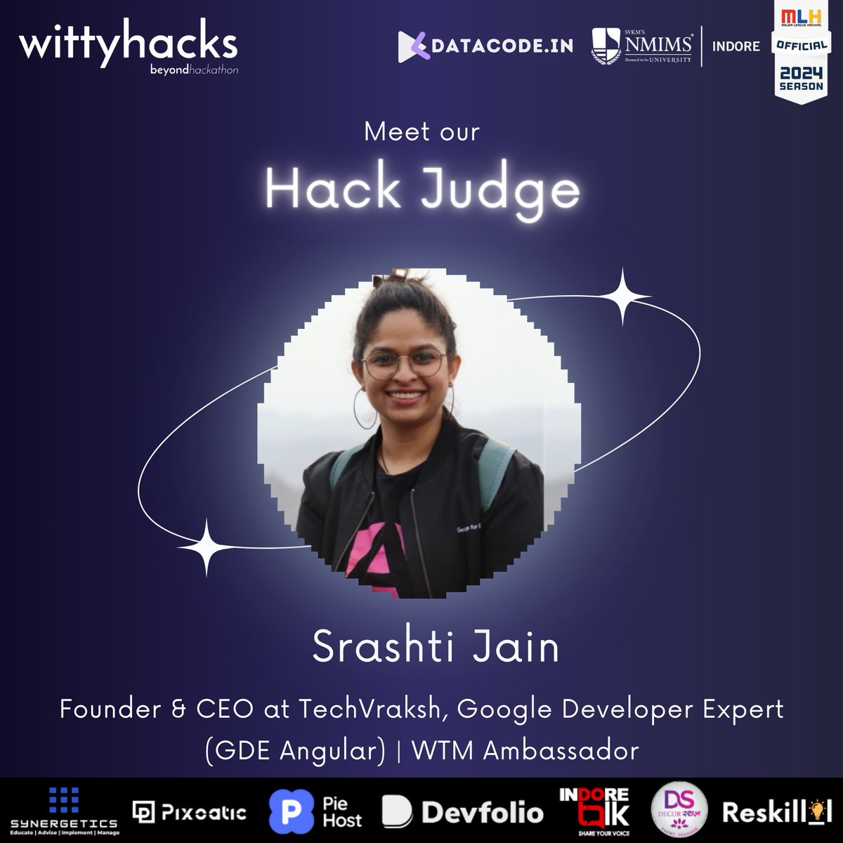 Introducing Srashti Jain as our Hack Judge for Wittyhacks 4.0 ✨