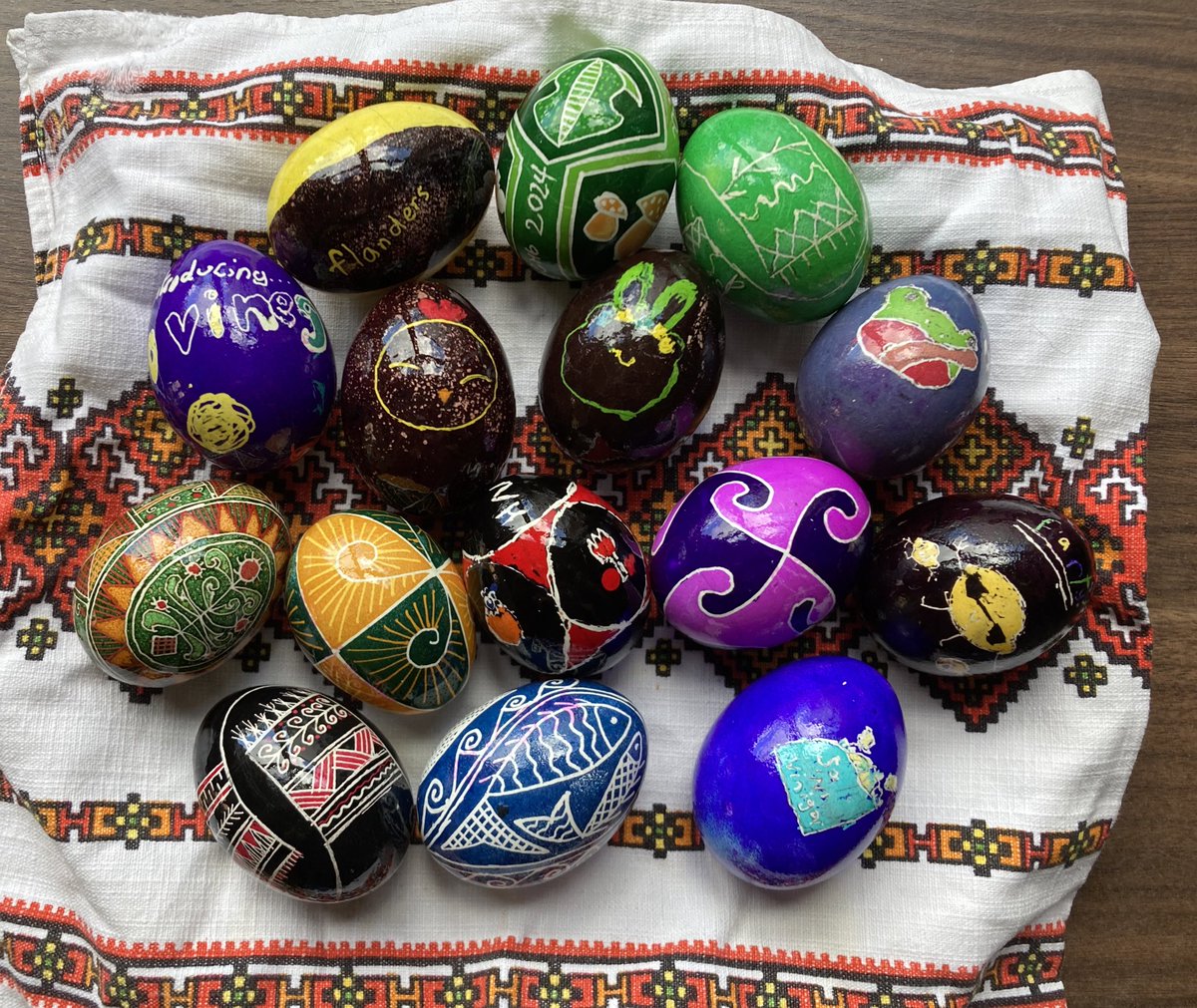 All sorts of inspiration going on this year: frogs, Tour of Flanders, traditional motifs, a funky lemon and so much more… #pysanky #Pysanka