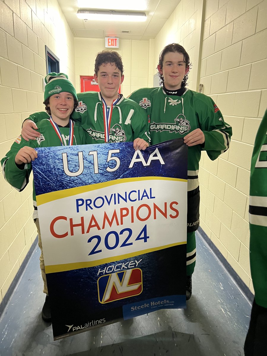 Big Shout Out to, Renegades alumni Jaxon Knee, Ethan Button & Ryder Parsons ended their season as BU15AA DJHL & All Newfoundland Champs!