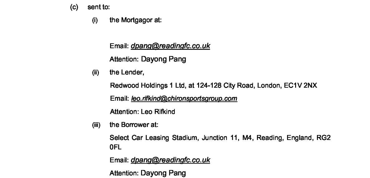 According to Companies House Redwood Holdings loaned #readingfc (Bearwood) money on the 25th March. Big fan of them releasing Pang's email address on the document.