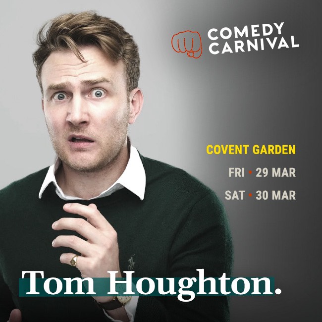 International stand up comedy this Saturday, feat. @HonourableTom, #IanStone, #PrinceAbdi, and #PeteGionis as MC. Tickets: comedycarnival.co.uk/covent-garden/ Doors 7:30pm - 8:30pm. Show 8:30pm - 10:30pm