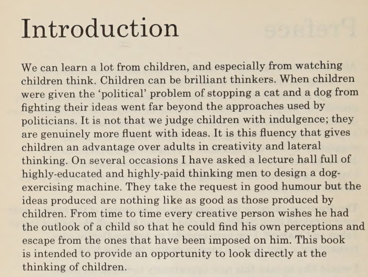 SamrajSanjana's tweet image. Book recommendation: 

There’s this super interesting book called “children solve problems” by Edward de Bono where the author gives children problems and they draw their solutions out. The book is a compilation of these drawings by children! Read this introduction👇🏾