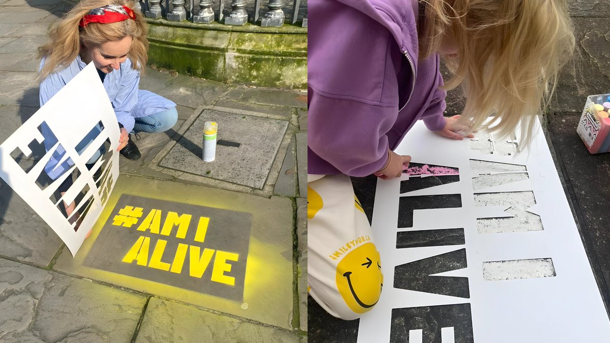 HOPEtogether's tweet photo. Today is the day to chalk the streets! Grab your stencil, chalk spray-paint and get to spraying the streets!
Please check your local guidelines around spray chalk. Only spray on your own property or somewhere you have written/authorised permission to spray with chalk.
#AmIAlive https://t.co/uD84vWcgjU
