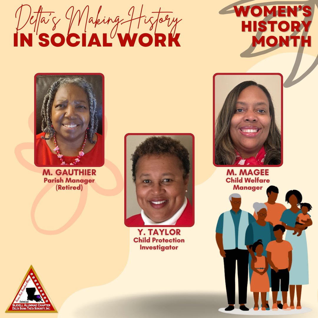 dstslidell's tweet photo. During Women's History Month, Slidell Alumnae Chapter is recognizing chapter members who are breaking barriers and making a difference in the workplace.
These chapter members work with the most vulnerable of our community to help them to thrive.
#dstslidell #DSTSWR #DST1913 https://t.co/0d6NOGuwpv