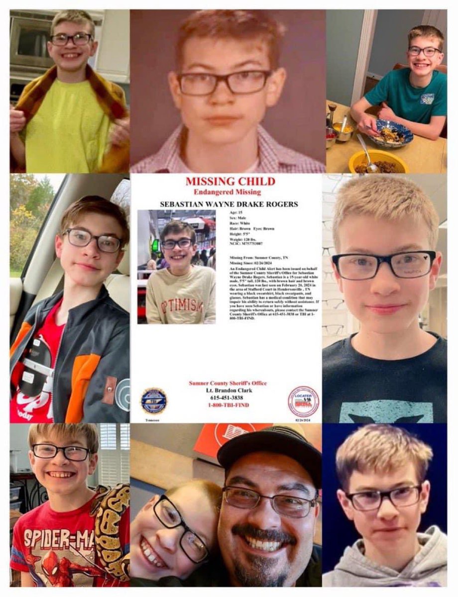 I want everyone, no matter where you live- to share this boys face. He could literally be anywhere, as we have no concrete evidence as to what happened to him. #SebastianRogers #Tennessee #Mississippi #Arkansas #Kentucky #Alabama #Memphis #Nashville #Jackson