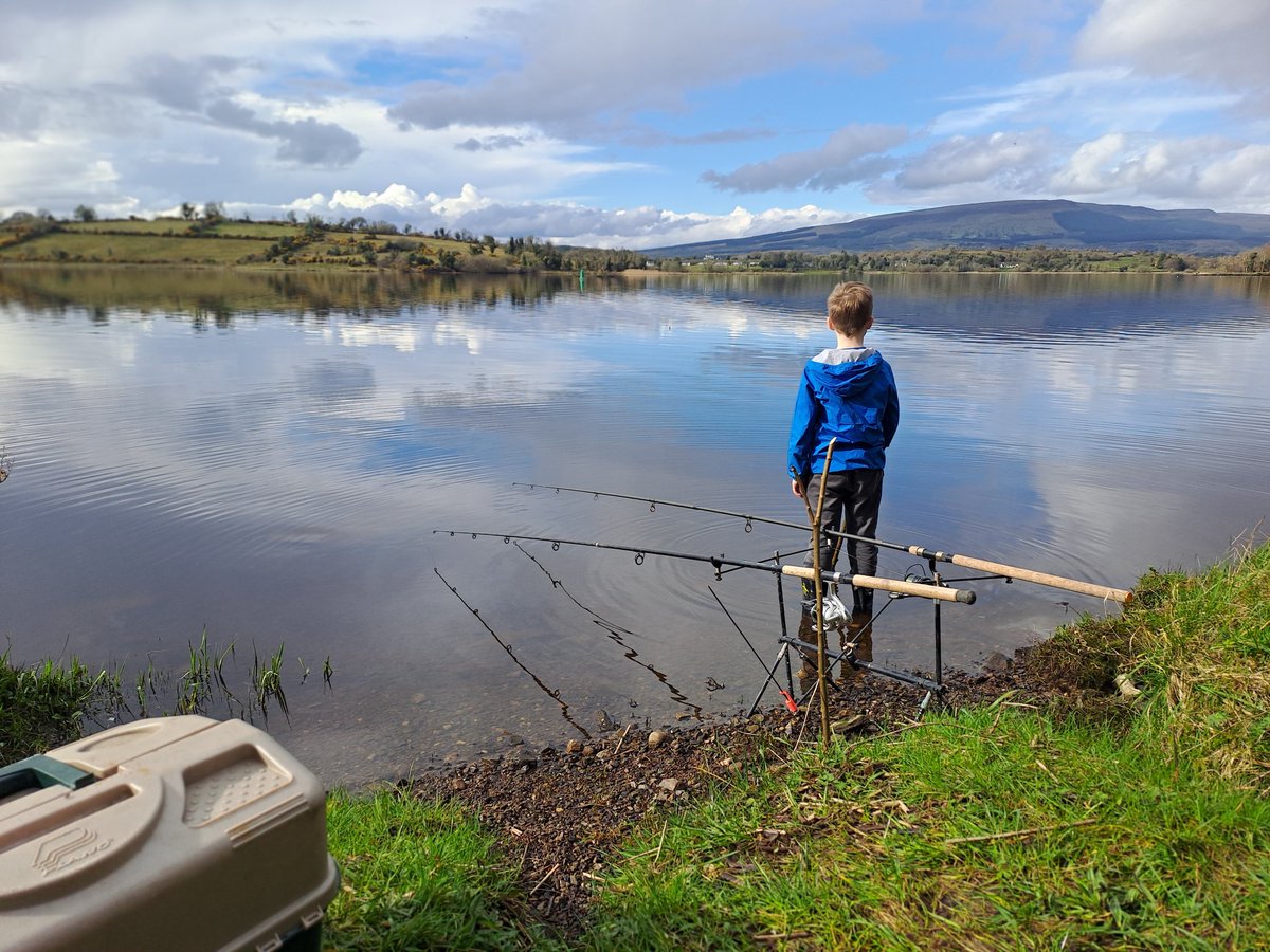Beautiful morning fishing yesterday with the cub on Lough Scur #Leitrim