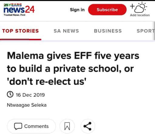 Where is the school @Julius_S_Malema?