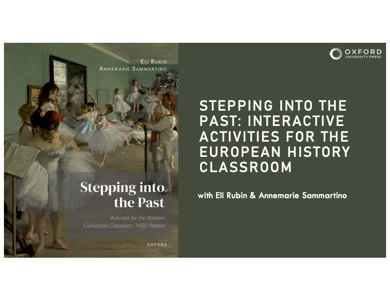 Western Civ, AP Euro & Euro history instructors! Ari & I are publishing 'Stepping into the Past' & we are hosting a webinar Friday, 4/5, 1 pm to explain how it works: 21 activities to enrich the western civ classroom, all can be done in 75 min! Register: bit.ly/3VDWmiN