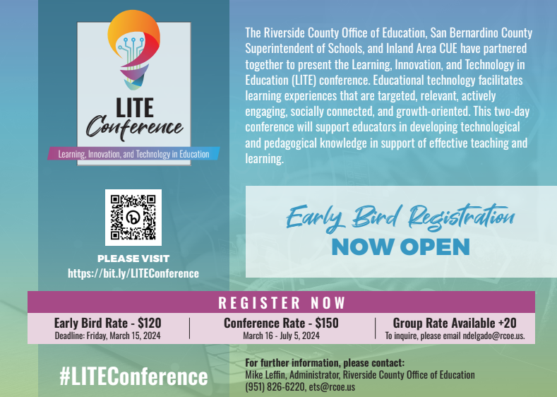 Just submitted a proposal to present at the #LITEConference in July. 🤞Early bird registration has been extended through April 30. events.bizzabo.com/LITE24 @RCOE @IACUE