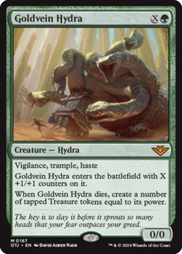 Our last main set mythic is an hydra that brings along a bunch of good keywords then refunds itself. More previews at mtgpreviews.com/OTJ

Source: Wizards Email
🎨: <a href="/DavidAudenNash/">David Auden Nash</a>