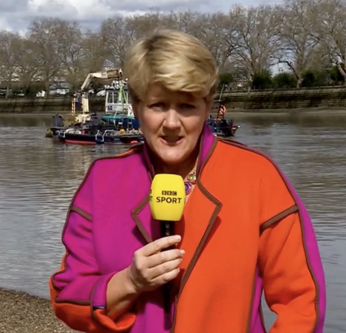 The gorgeous Clare spotted wearing our best-selling Space Coat in Pink and Orange at #TheBoatRace2024 #bbc1 #clarebalding

beatricevontresckow.com/collections/cl…