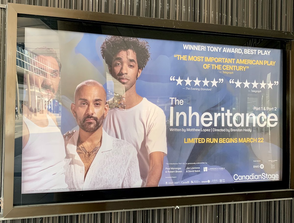 Spending the day at @CanadianStage Bluma Appel Theatre with THE INHERITANCE PART 1 at 2pm and PART 2 at 8pm, a total of 6-1/2 hours including 3 intermissions. Seems to be fewer opportunities for marathon theatre these days - can’t wait!!