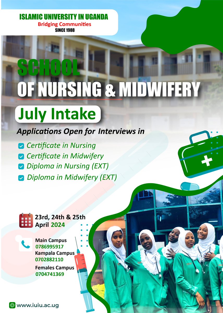 Join Us Today 🩺📚 #islamicuniversityinuganda #BridgingCommunities #Since1988 #MedicalSchoolJourney #FutureNurses&midwives #InspireAndHeal'