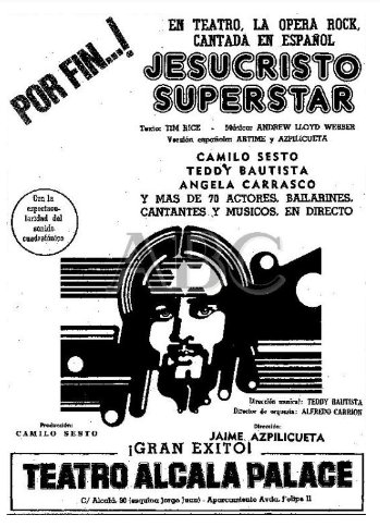 osses's tweet photo. Camilo Sesto apostó todo para montar en 1975 su propia versión de la ópera rock Jesucristo Superestrella. La censura de la España franquista, su prestigio como cantante y 12 millones de pesetas propios. Su performance legendaria en "Getsemani" lo vale 

https://t.co/zpVpxAjDr6