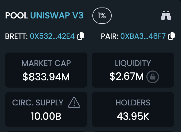 TheTheologue's tweet photo. I've been in the crypto space when these so-called "meme experts" were still drinking formulated milk.

WORD OF CAUTION. $BRETT has a 0.5% liquidity to marketcap ratio (0.2-0.3% on Uniswap). In normie terms: when your favorite community dumper @CrashiusClay69 or one of his cartel buddies start unloading, it's going to be a very long queue through a very narrow EXIT. A lot of whales want to exit but cant due to thin liquidity -- Some have offered me OTC deals, but I'm not stupid.

I'm supporting $ROOST as my @base beta play precisely because BRETT's LP is a disaster waiting to happen. Just facts, nothing personal. Don't listen to me, don't get manipulated by those KoLs. Check it out for yourself.

Yeah, make as much money as you can on BRETT, but don't be the last person holding the bag. Only 2-3% of holders will be able to exit with anything.

@BasedBrett 
@RoostCoin 
@Toshi_base