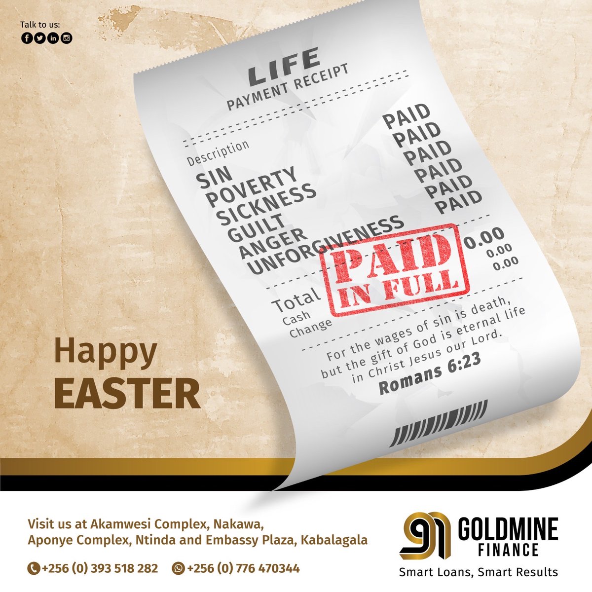 Happy Easter from us to you #EasterSunday #HeisRisen #GoldmineFinance #SmartLoansSmartResults #Easter