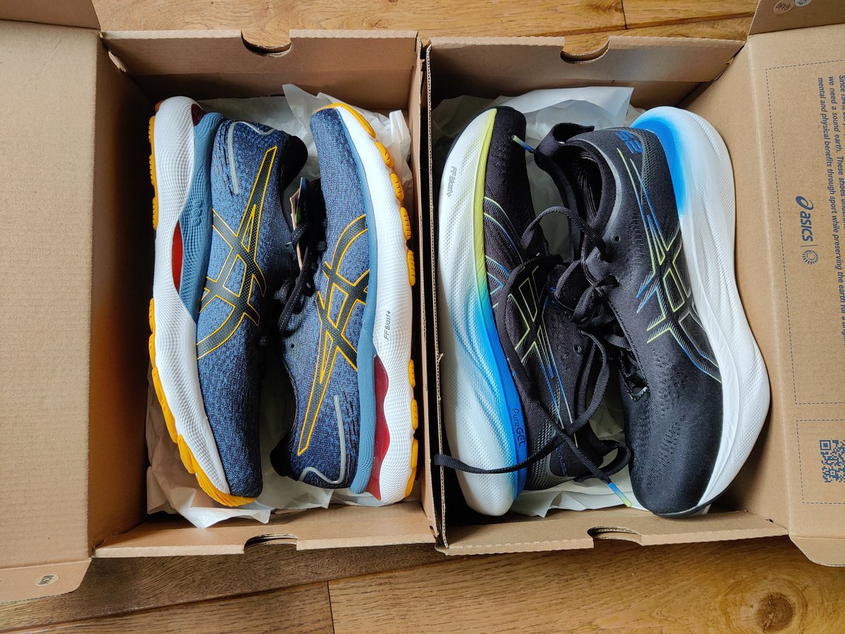 New running #shoes I couldn't choose.. .so I took them both. #asics #nimbus24 #nimbus25gel