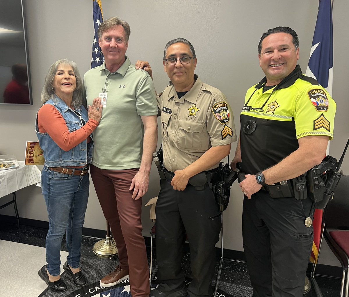 Tcslea912's tweet photo. Congratulations, #TCSO Lieutenant Greg Lawson, on your well-deserved retirement after 42 years of dedicated service in both the military and Civil Service. May your next chapter be filled with happiness and fulfillment. #TravisCounty #Austin #Texas #TCSLEA #Police #Sheriff https://t.co/ZTa25MnM4p