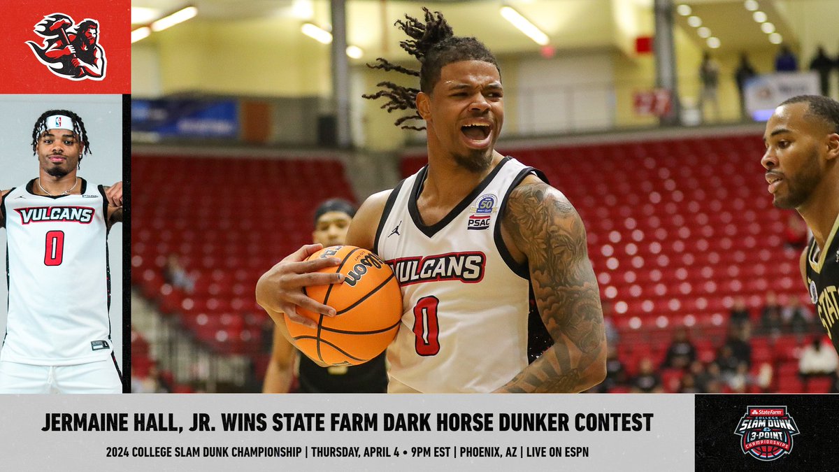 MBB: Senior Jermaine Hall, Jr. wins State Farm Dark Horse Dunker Contest, will compete at King's Hawaiian College Slam Dunk Championship on Thursday in Phoenix live on ESPN 🔗 tinyurl.com/54dmz4t7