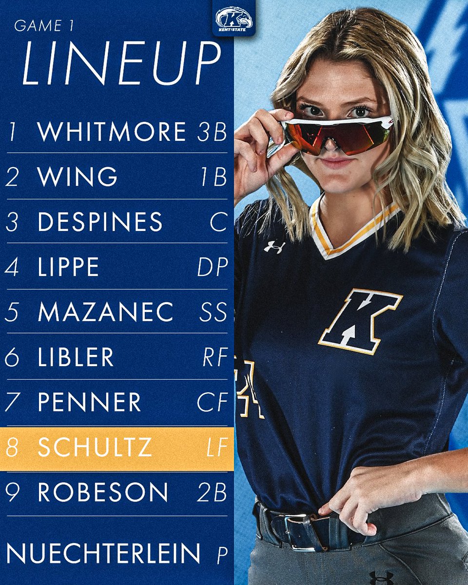 KentStSoftball's tweet photo. Lineup for Game 1 of today's doubleheader.

📺 https://t.co/3bpuEah0Zn
📈 https://t.co/ZS85ll6Ess

#GoFlashes⚡️ https://t.co/EwED1q1P3S