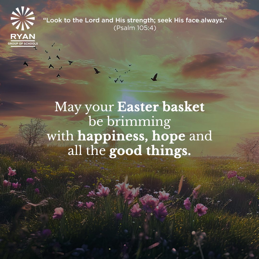 🌷✨ Easter reminds us of the boundless power of hope and rebirth. Let this enchanting season kindle our dedication to nurturing minds and fostering growth. Wishing you a radiant Easter filled with joy and renewal! 🐣💫  

#RyanGroupofSchools #RyanInternational #Easter2024