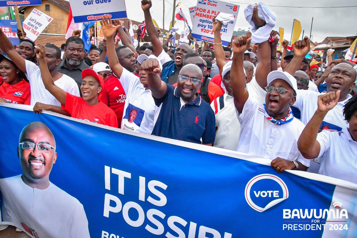 The people of Kwahu exuded immense enthusiasm at today's unity walk, showcasing their dedication to securing a resounding victory for the NPP on December 7th. The rally highlighted the Akufo-Addo/Bawumia Administration's remarkable achievements and unwavering commitment to