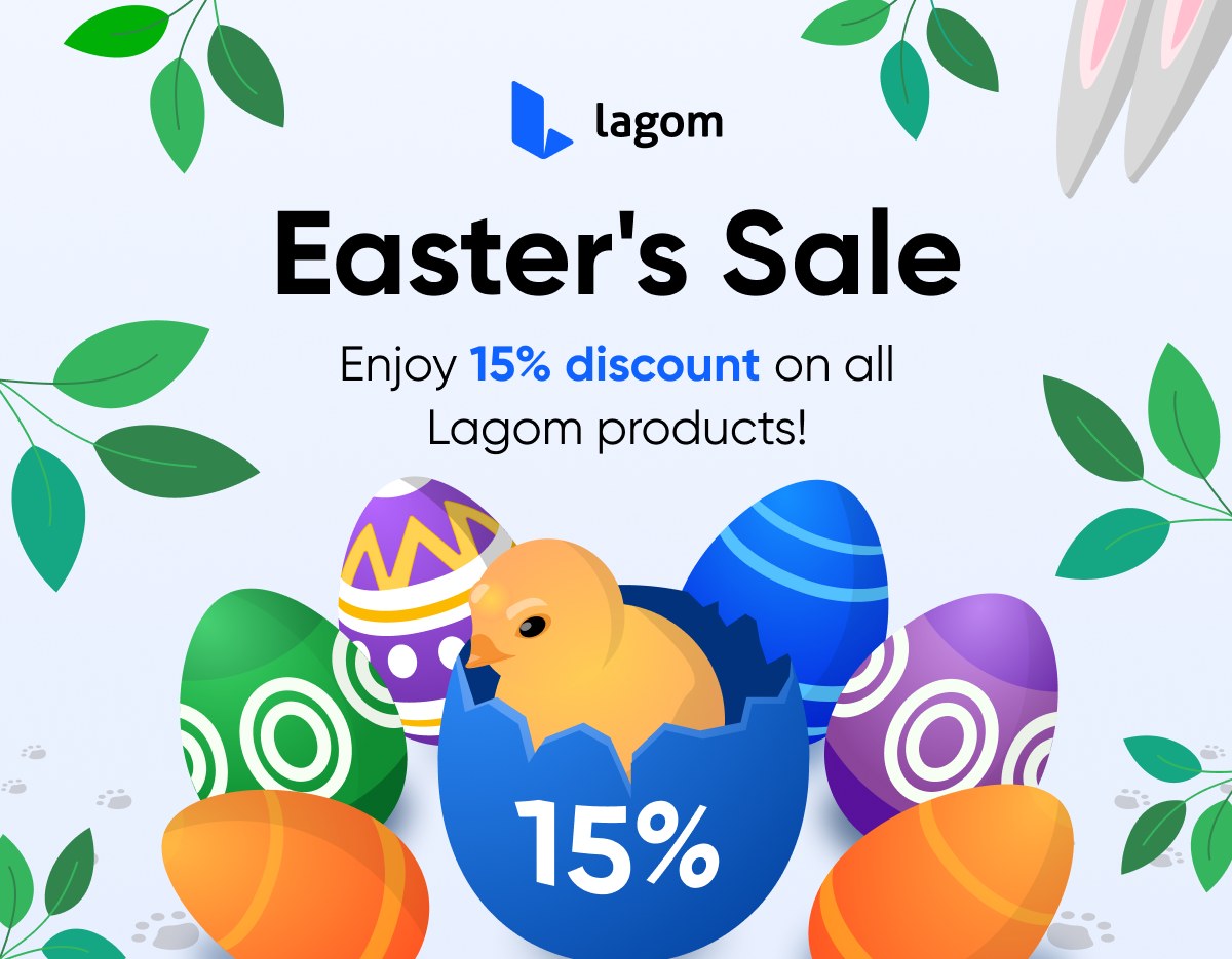 🐣 Happy Easter from Lagom!🌸We're celebrating this joyous season by offering you a special 15% discount on all #Lagom products.
Use the promo code #EasterSale15 at checkout. Hurry, this offer is available only until April 1st!
#WHMCS #LagomWHMCS #Hosting #EasterSale #WebHosting