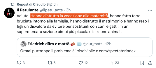 daje con ste strunzate...
vi ho DIMOSTRATO che in qualunque parte del mondo (QUALUNQUE) all'aumentare del reddito e dell'alfabetizzazione corrisponde il crollo demografico. ve l'ho DIMOSTRATO miliardi di volte, in ogni modo possibile e immaginabile >>>