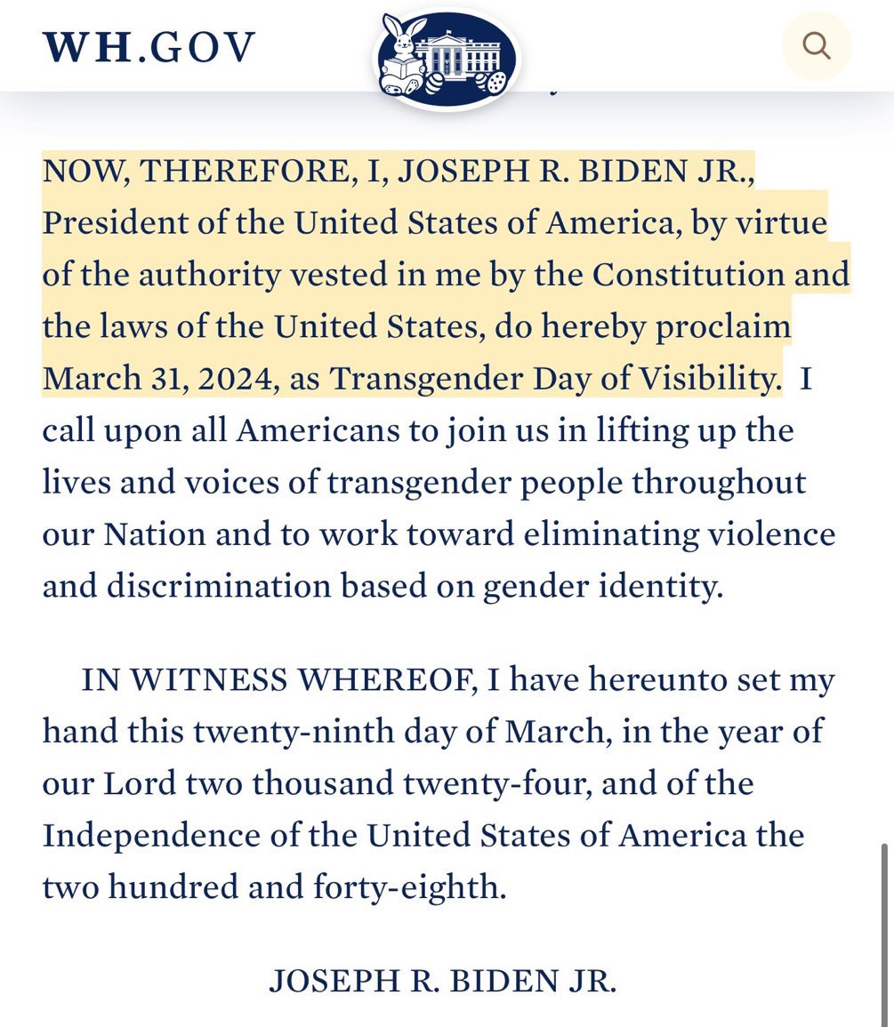 Joe Biden has taken it upon himself to disrespect our Christian values, especially here in North Carolina, by overshadowing Easter with a ‘Transgender Day of Visibility’ proclamation. Worse still, he’s banned religious symbols from a cherished Easter tradition for military…