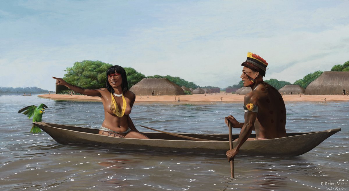 "Passing by"
Private Comission

A pair of Kuikuro villagers travelling through the densely settled Xingu river.