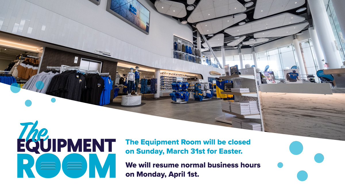 The Equipment Room will be closed on Sunday, March 31st for Easter. We will resume normal business hours on Monday, April 1st.