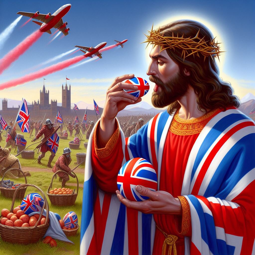 I’m NOT sorry if this offends the woke leftys. About time you learned that Jesus was british and Easter eggs are british. If you don’t like it then leave!