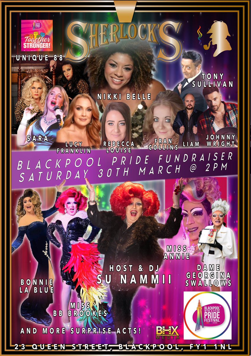 Come join us this afternoon for plenty more entertainment with our Blackpool Pride fundraiser! So many amazing acts giving up their time!