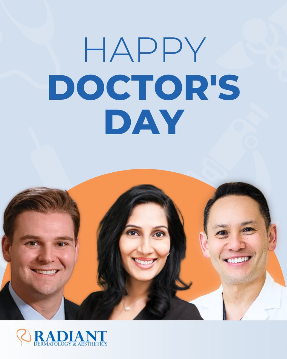 Radiantdermtx's tweet photo. Happy Doctors day🎉 Meet our trio of incredible doctors: Dr. Liet Le, Dr. Payal Patel Dixit, and Dr. Steven E. Eilers! Their expertise and positivity make every appointment a joyous journey to better health 😊✨ Learn more: https://t.co/Aw0Qminkoc #HappyDoctorsDay #HealthHeroes https://t.co/QqNngS6kOf