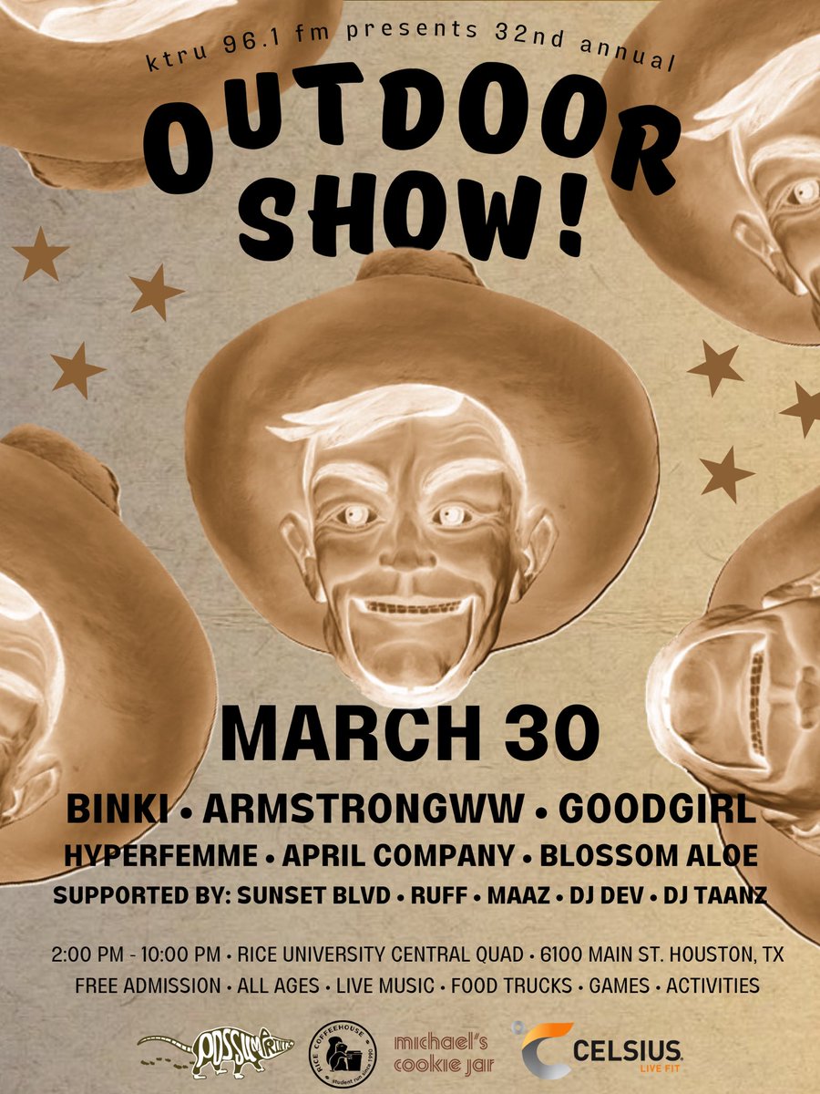 Free gig in Houston tonite courtesy of <a href="/ktru/">ktru 96.1fm</a> 
See y’all at 7