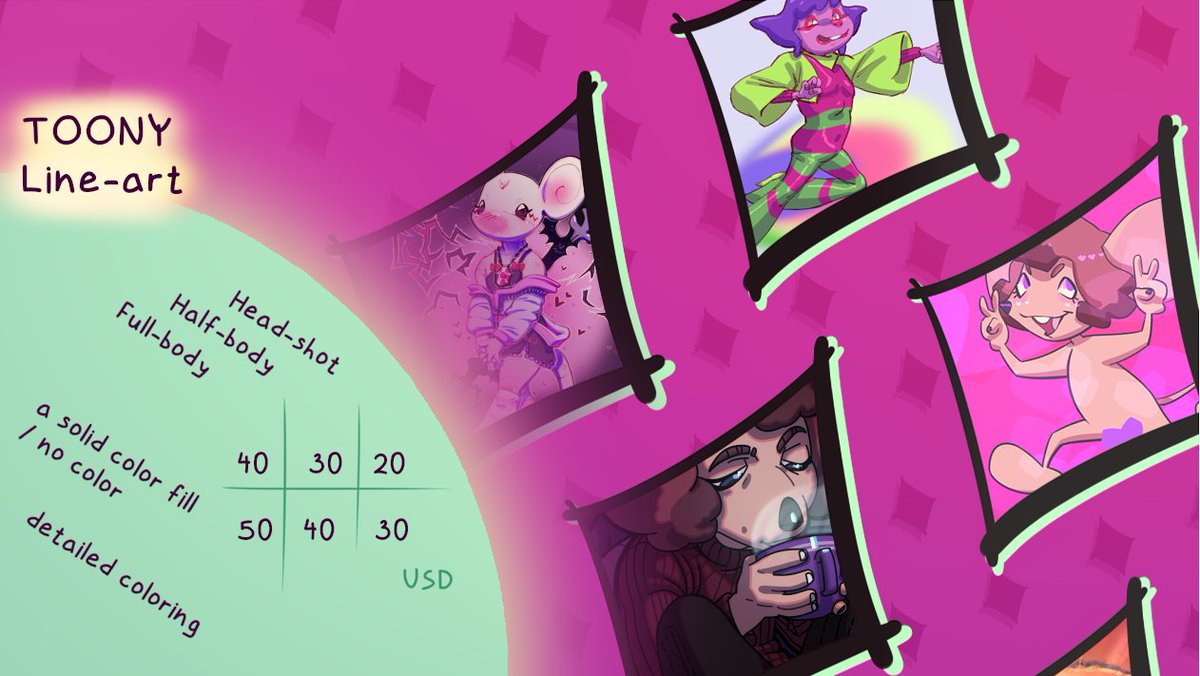 SeydjK's tweet image. Commissions sheets! 
Line-art
More info: seydjk.carrd.co/#