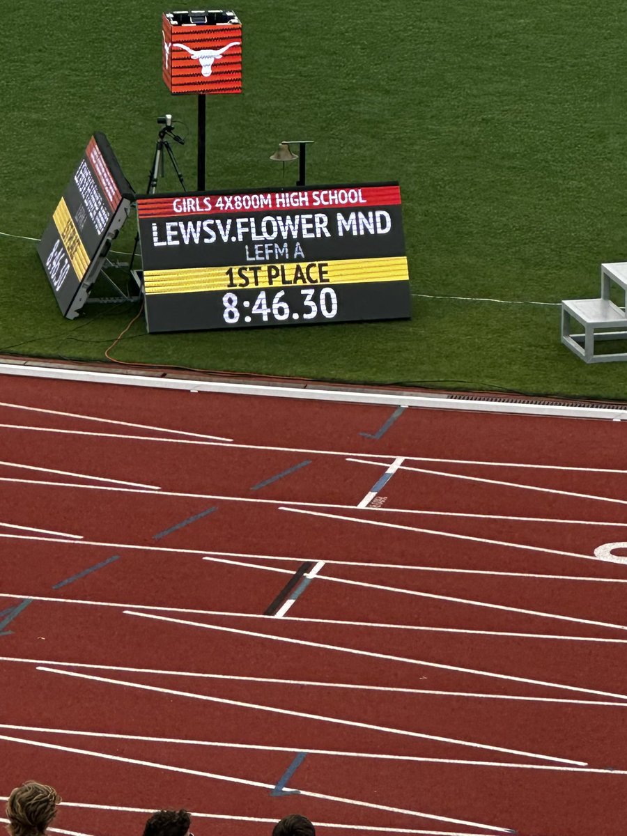 Congratulations <a href="/FlowerMoundHS/">Flower Mound HS</a> Ladies getting first in the 4x800 and breaking the National Record!
