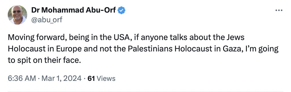 Mohammad Abu-Orf is an employee with the environmental firm, Hazen and Sawyer, out of Philadelphia. Mohammad Abu-Orf also: - is a proud Hamas terror supporter, referring to them as freedom fighters - claims Jews get a 'blank check' regarding the Holocaust - appropriates…