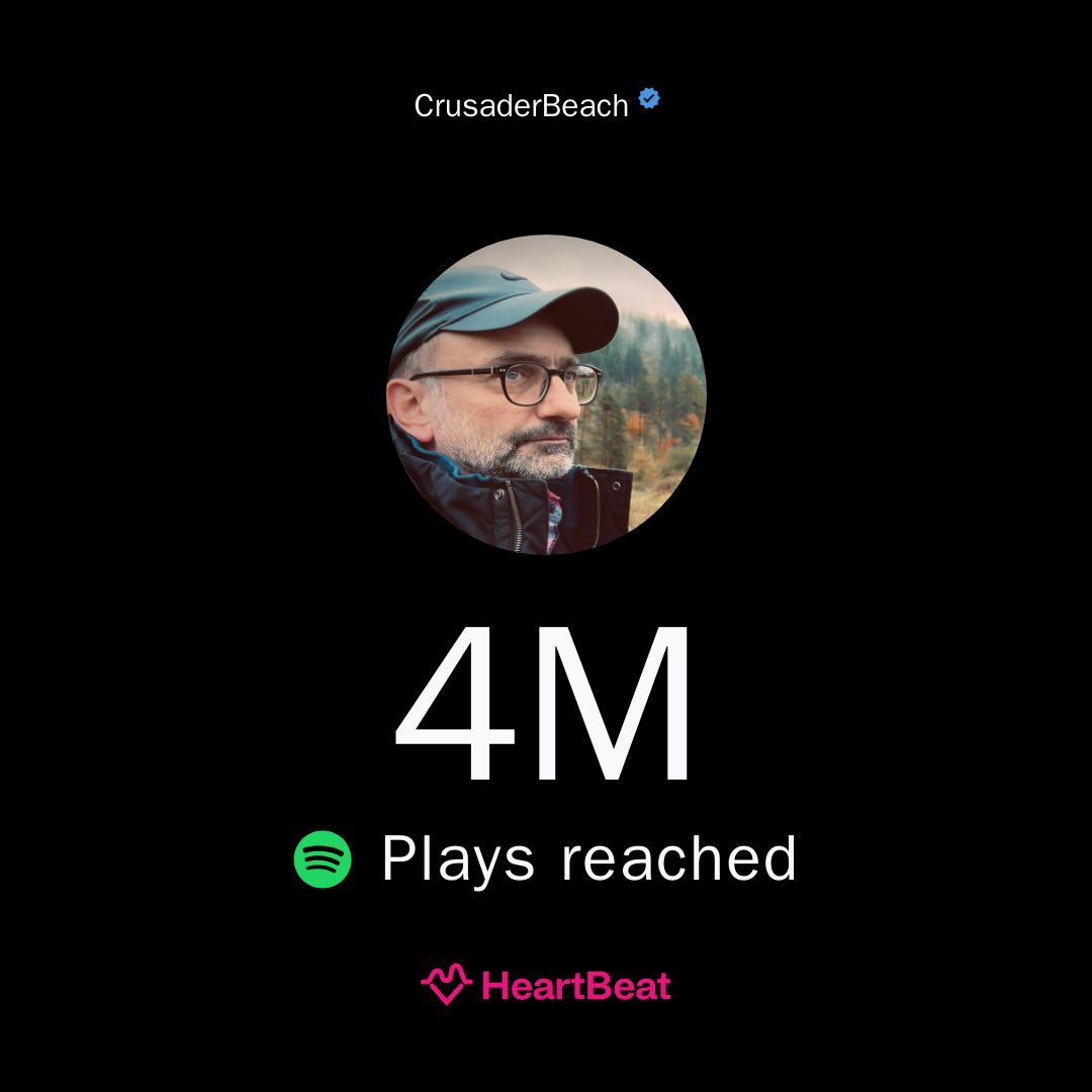Just hit a new milestone! 4 million plays of my piano music on Spotify. Thanks everyone for listening. 💚 🎧 open.spotify.com/artist/29fWvqC… #Spotify ⁦@Spotify⁩ ⁦@SpotifyUK⁩ ⁦@SpotifyUSA⁩ ⁦@spotifyartists⁩ #CrusaderBeach #peaceful #piano #music