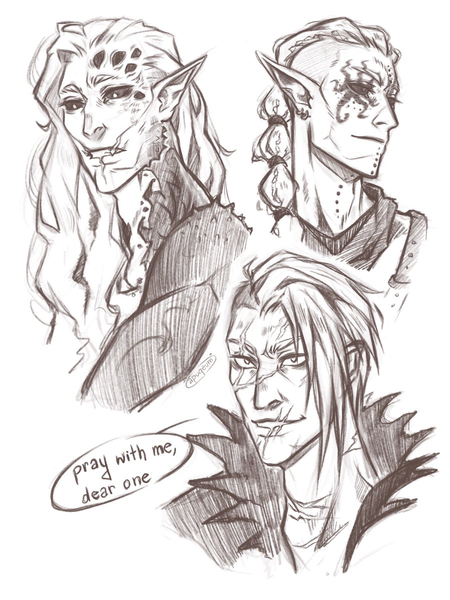 Apugeum1's tweet photo. A bunch of my fav whitehaired baddies for warmup

#bg3 #bg3fanart #karniss #hewhowas #abdirak https://t.co/4VGBSoRXAH