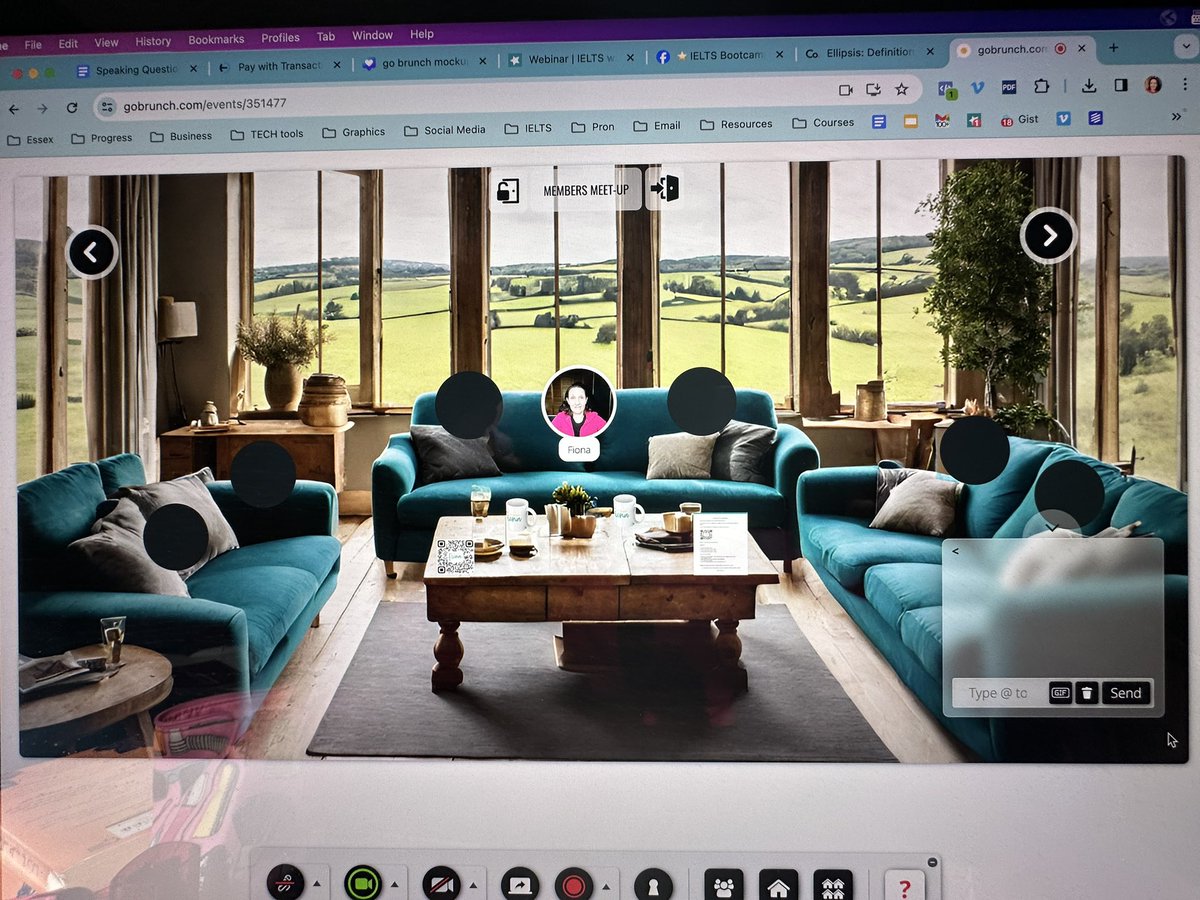 Making an IELTS Chat Room: I spent Friday figuring out GoBrunch and all that goes with it (making AI backgrounds in Canva - difficult to make it landscape so I finally worked out how to use Magic Expand 🙌). All I need now is some participants. #ielts @brunch_go @CanvaEdu