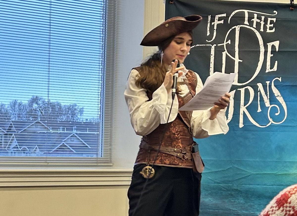 #IfTheTideTurns pirate party with @Rachel_Rueckert Excited to tead the book. “To freedom!”