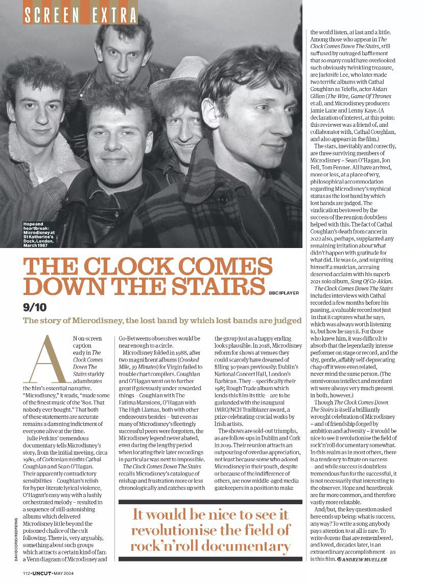 The Story of Microdisney in @uncutmagazine - @seanohaganmusic x @realcathalc x Tom Fenner x @jonfell3 - @andrew_mueller @NCH_Music