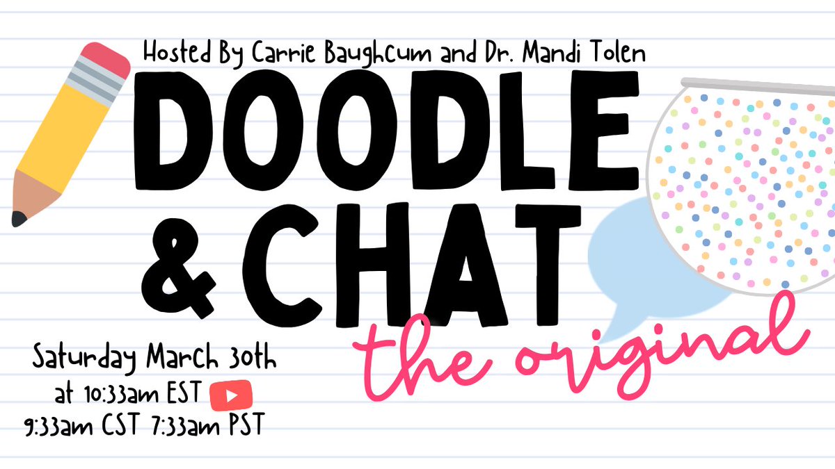 What happens when Mandi and Carrie roll the dice 🎲 and pull from “the bowl that knows”🔮…a whole lotta who knows what kinds of Doodle and Chat✏️💬 kinds of fun! Join Mandi and Carrie LIVE this morning at 9:33-ish a.m.CST: youtube.com/live/jAcjIr3AT… #DoodleAndChat