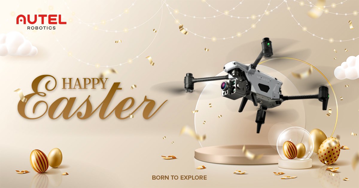 🚁✨ Wishing you a Happy Easter from Autel Robotics! ✨🚁
Advancing public safety, inspection, and search &amp; rescue with our cutting-edge drones. Here's to a season of hope and innovation!
#Easter #AutelRobotics #Drones #PublicSafety #Inspection #SearchAndRescue #Innovation