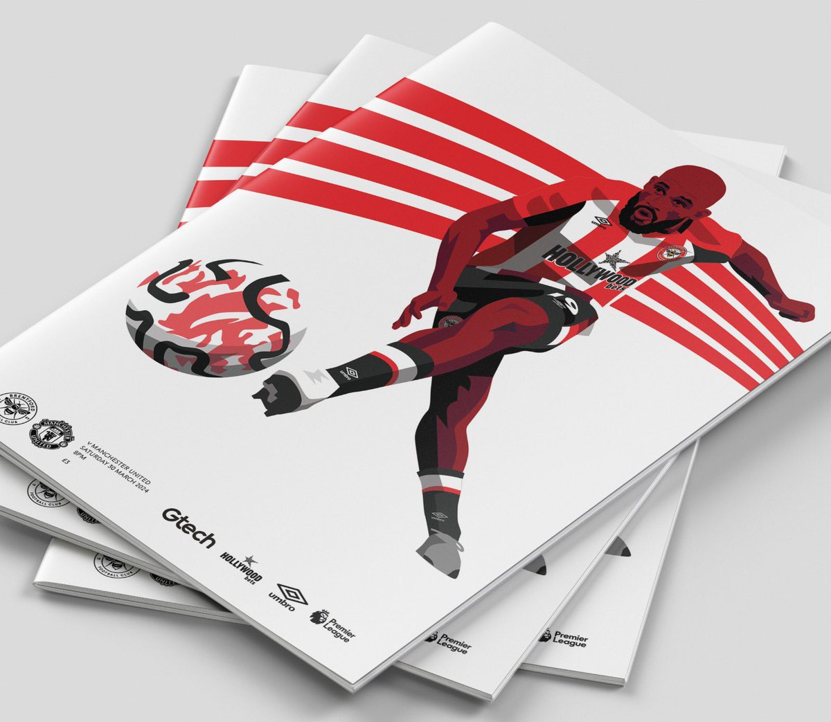 Cover design for tonight’s @BrentfordFC v @ManUtd match day programme. Should be a cracking game!